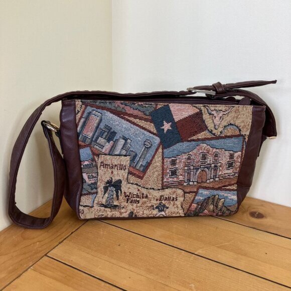 SAS Texas Tapestry Organizer Purse Shoulder Bag Amarillo El Paso Vintage Y2K - Picture 7 of 14